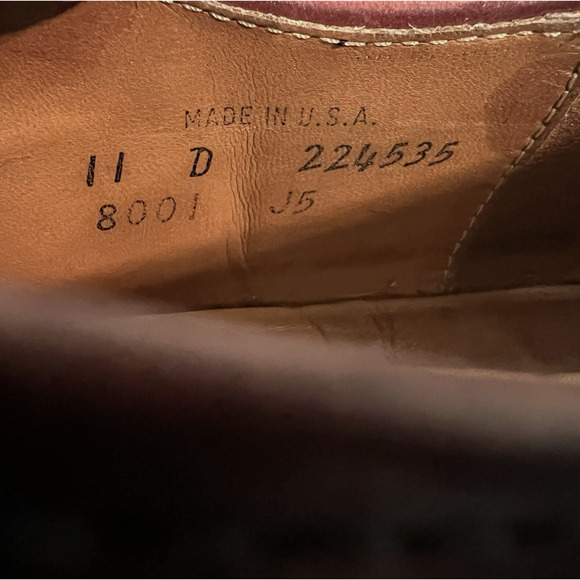 Cole Haan Dress Shoes Mens Size 11 D Oxblood Cap Toe Derby Made in USA main image 9